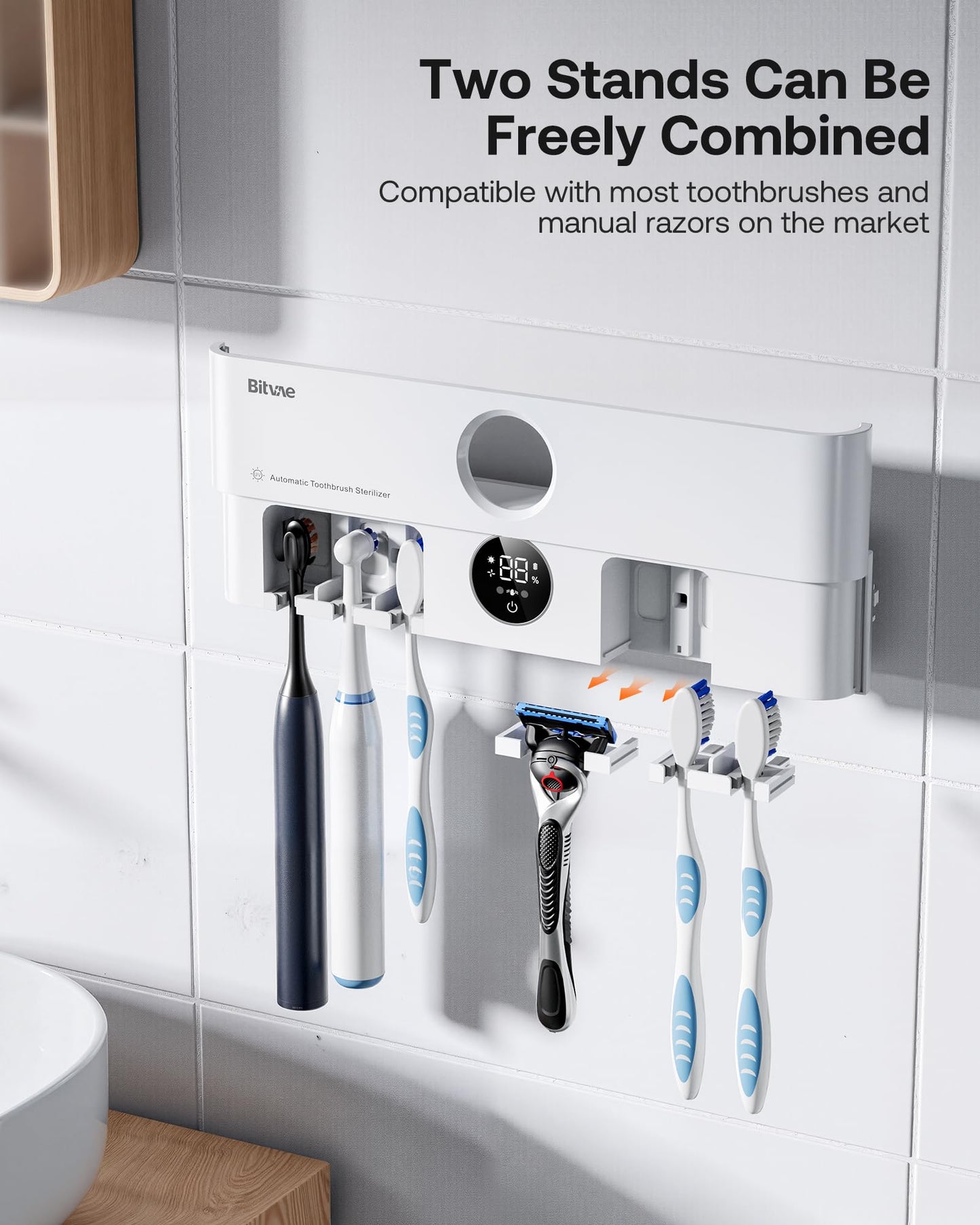 Bitvae Toothbrush Cleaner and Holder Smart LED Drying Station