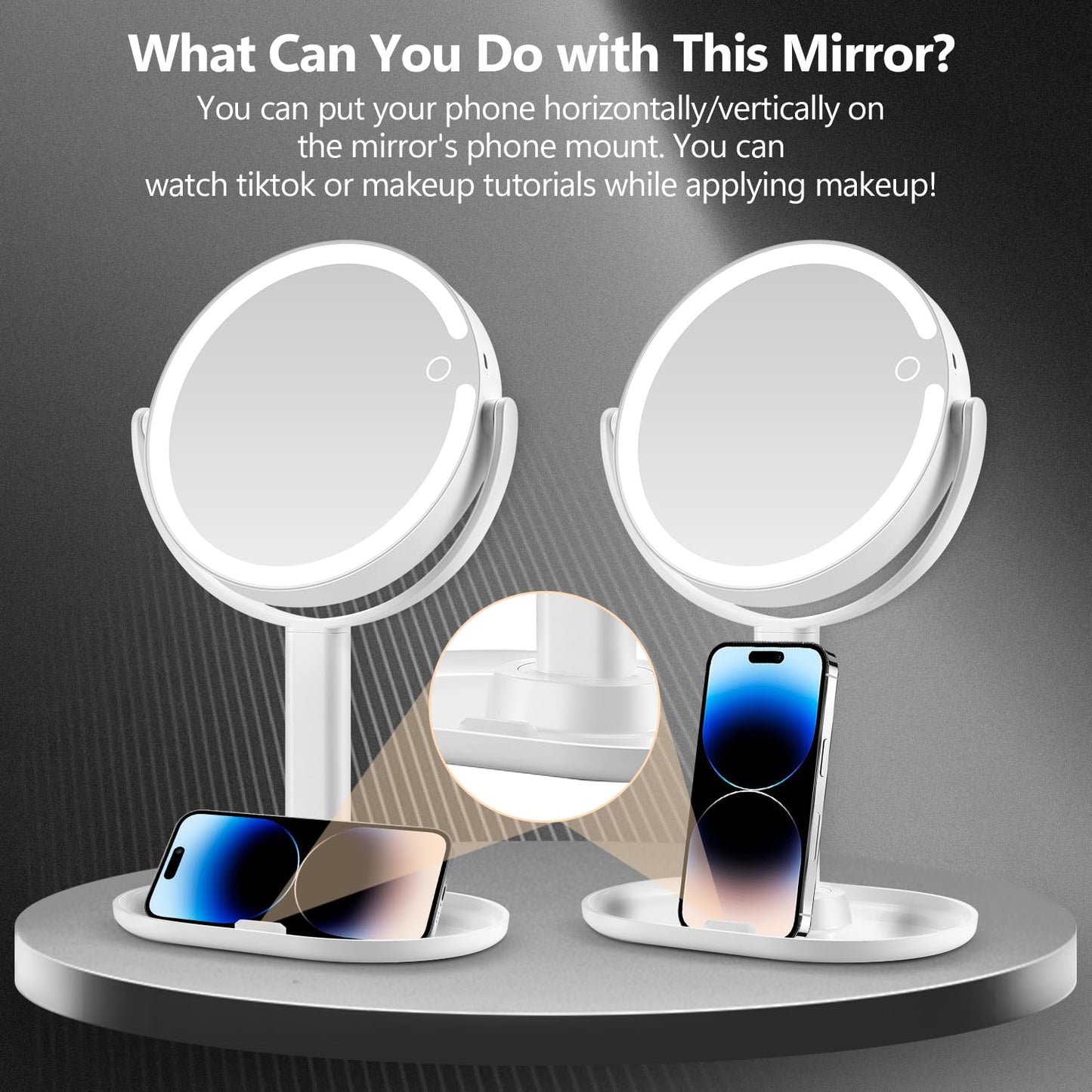20X Magnifying Makeup Mirror Lighted Dual Sided Mirror