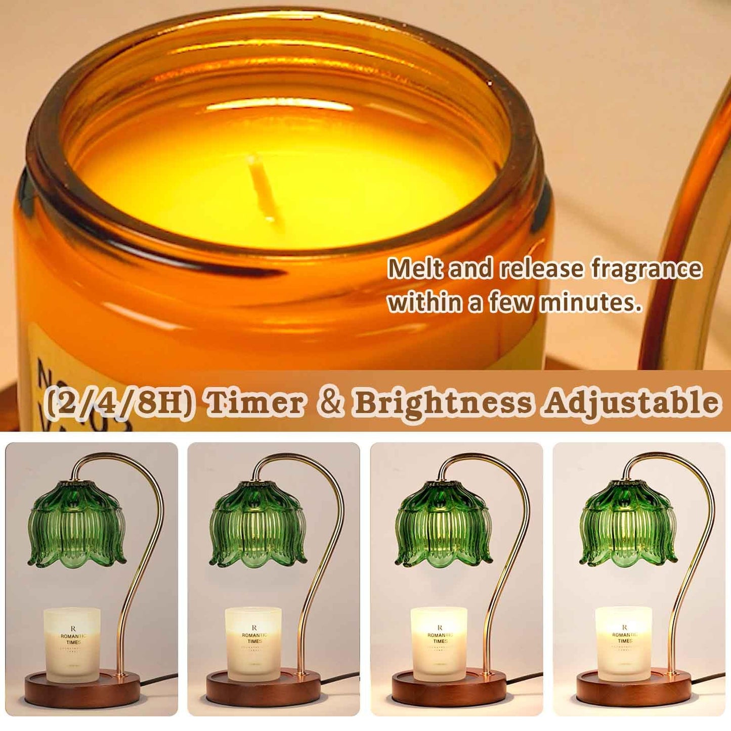 Funistree Flower Candle Warmer Lamp with Timer