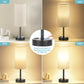 Fenmzee Rose Gold Crystal Touch Lamp 3 Way Dimmable with USB