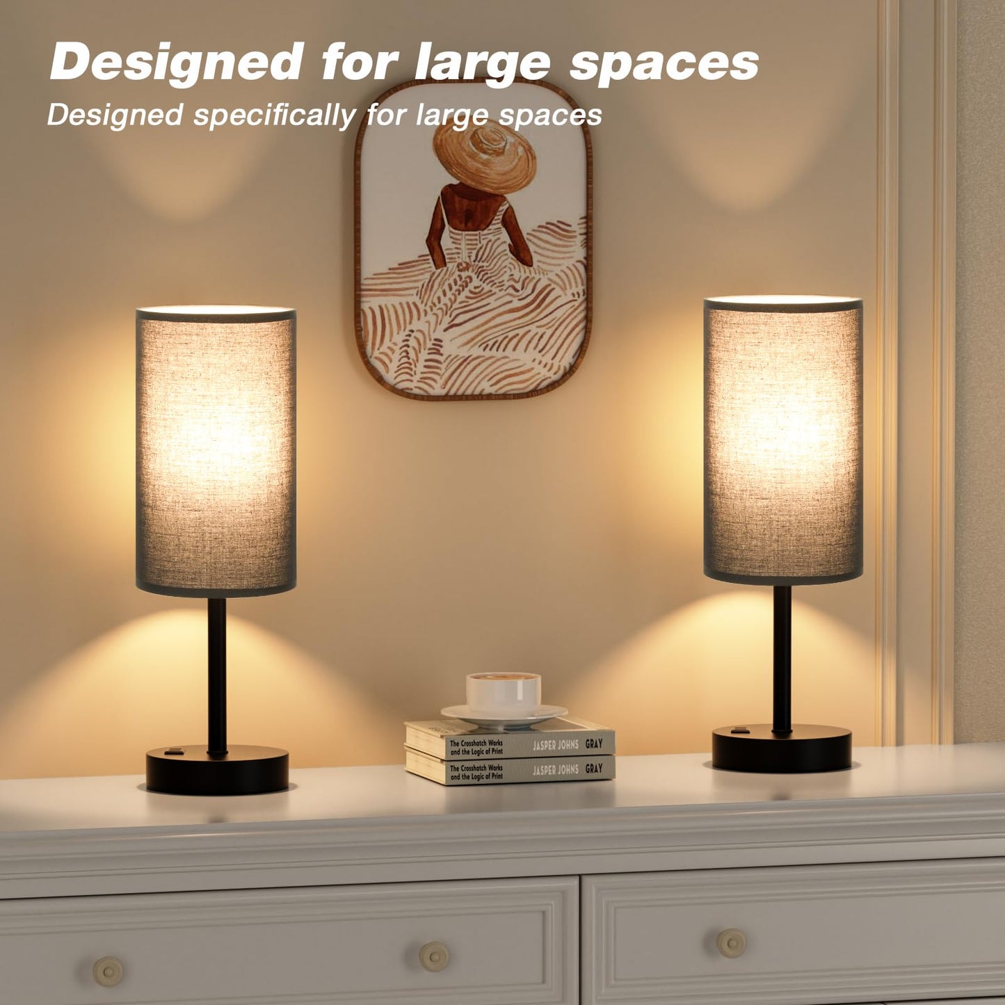 Fenmzee Rose Gold Crystal Touch Lamp 3 Way Dimmable with USB