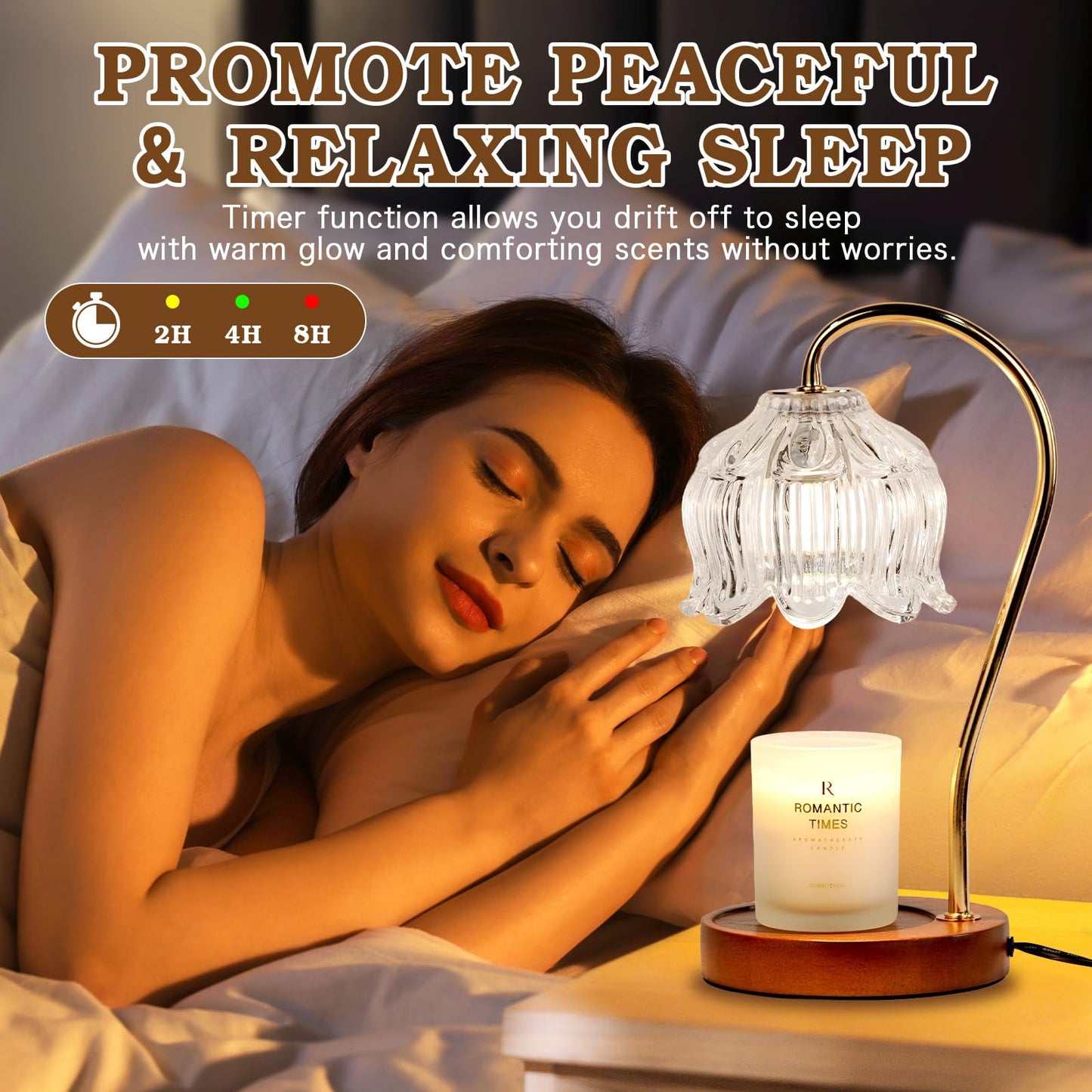 Funistree Flower Candle Warmer Lamp with Timer