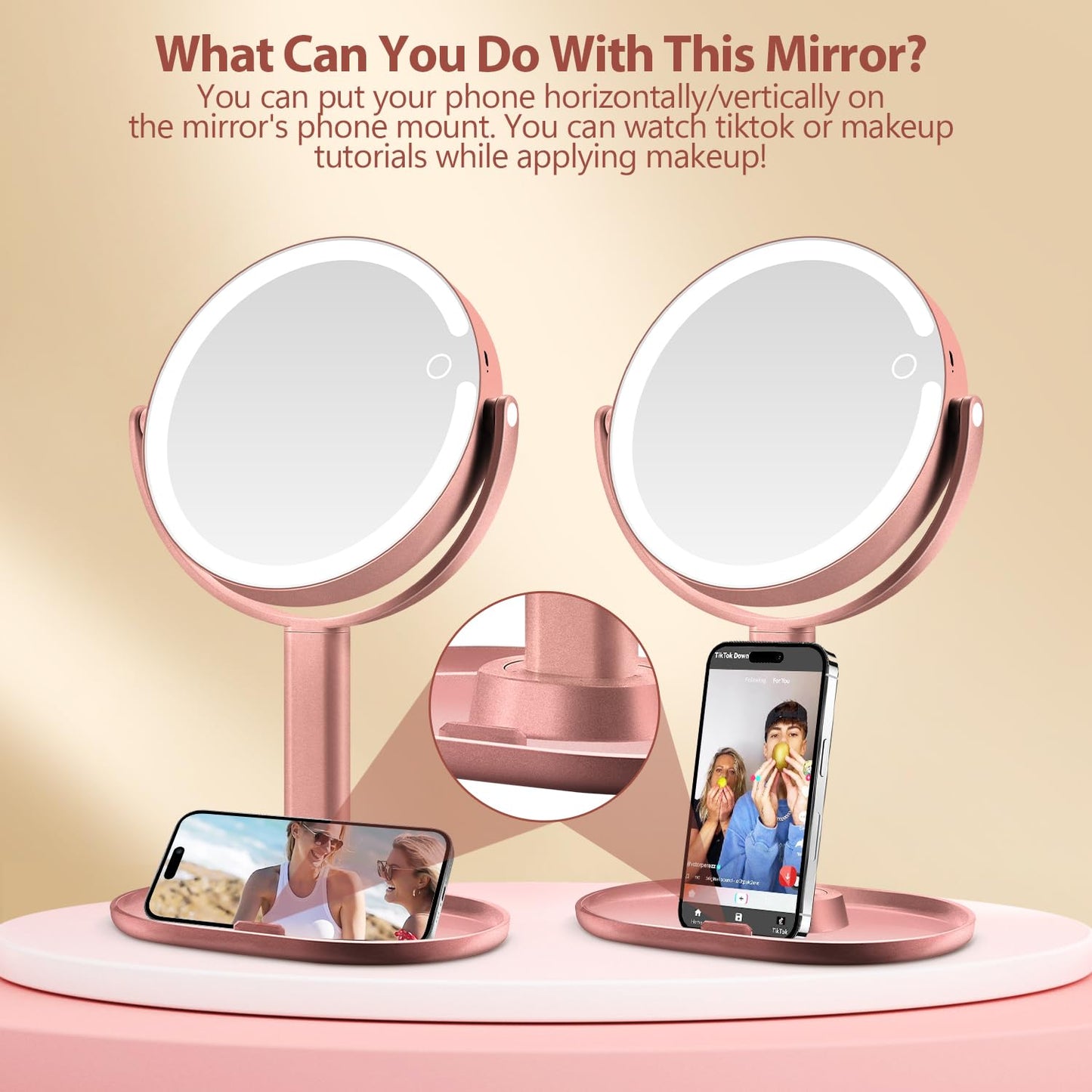 20X Magnifying Makeup Mirror Lighted Dual Sided Mirror