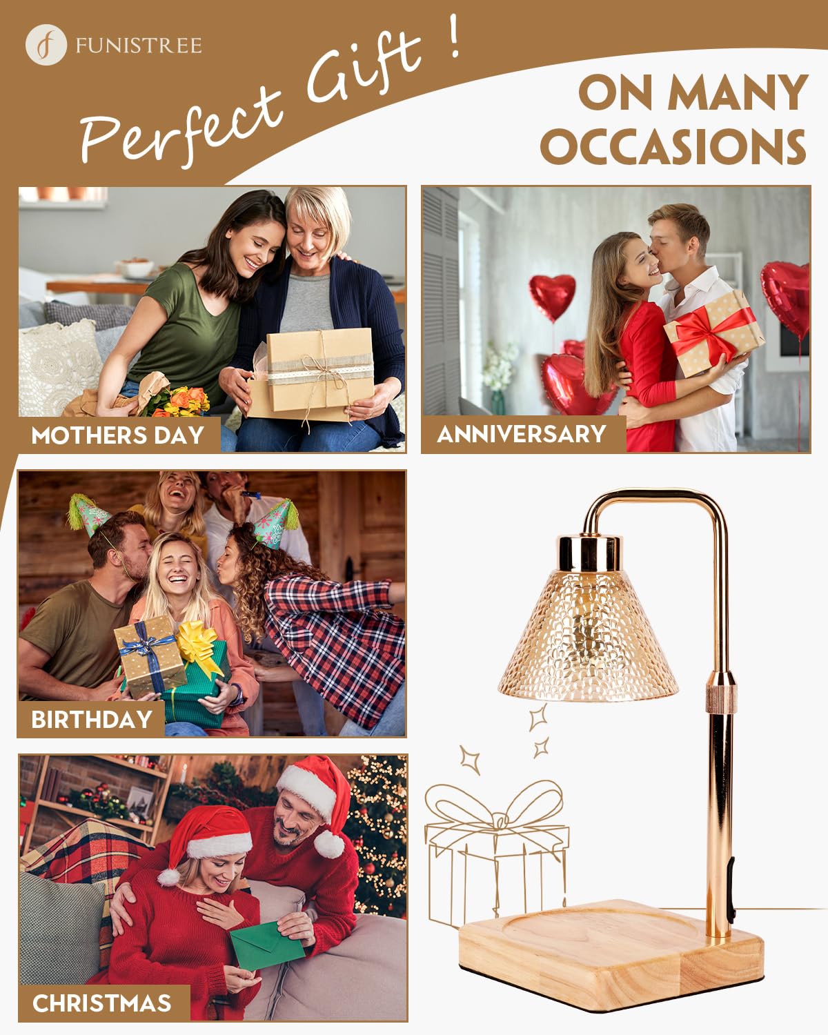 Funistree Flower Candle Warmer Lamp with Timer