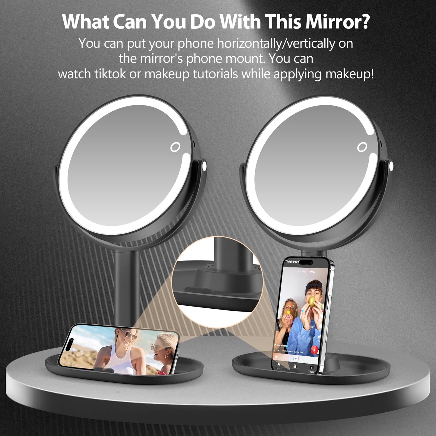 20X Magnifying Makeup Mirror Lighted Dual Sided Mirror
