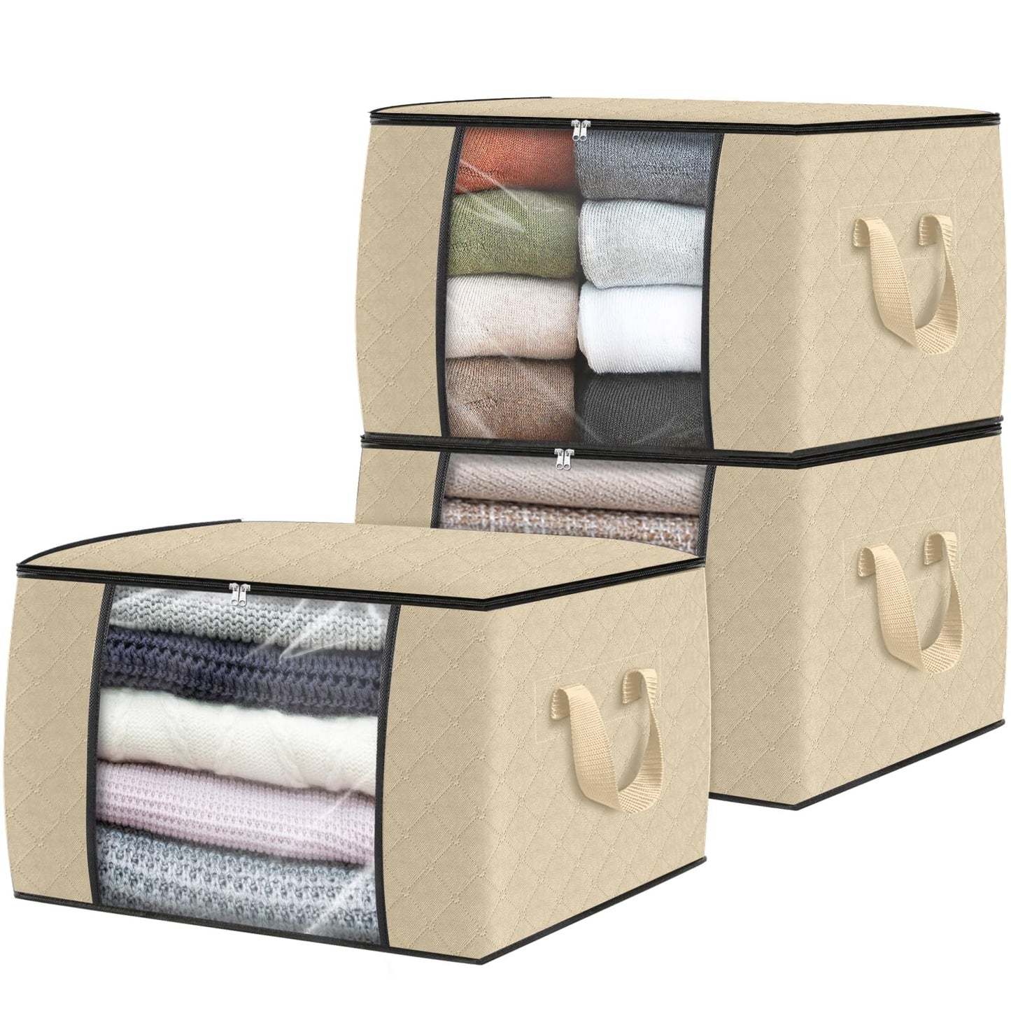 Fab Totes Clothes Storage Bags 6 Pack Foldable Organizers