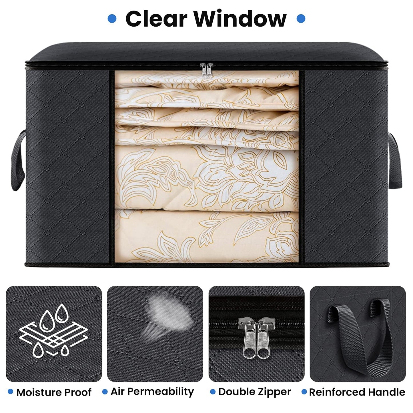 Fab Totes Clothes Storage Bags 6 Pack Foldable Organizers