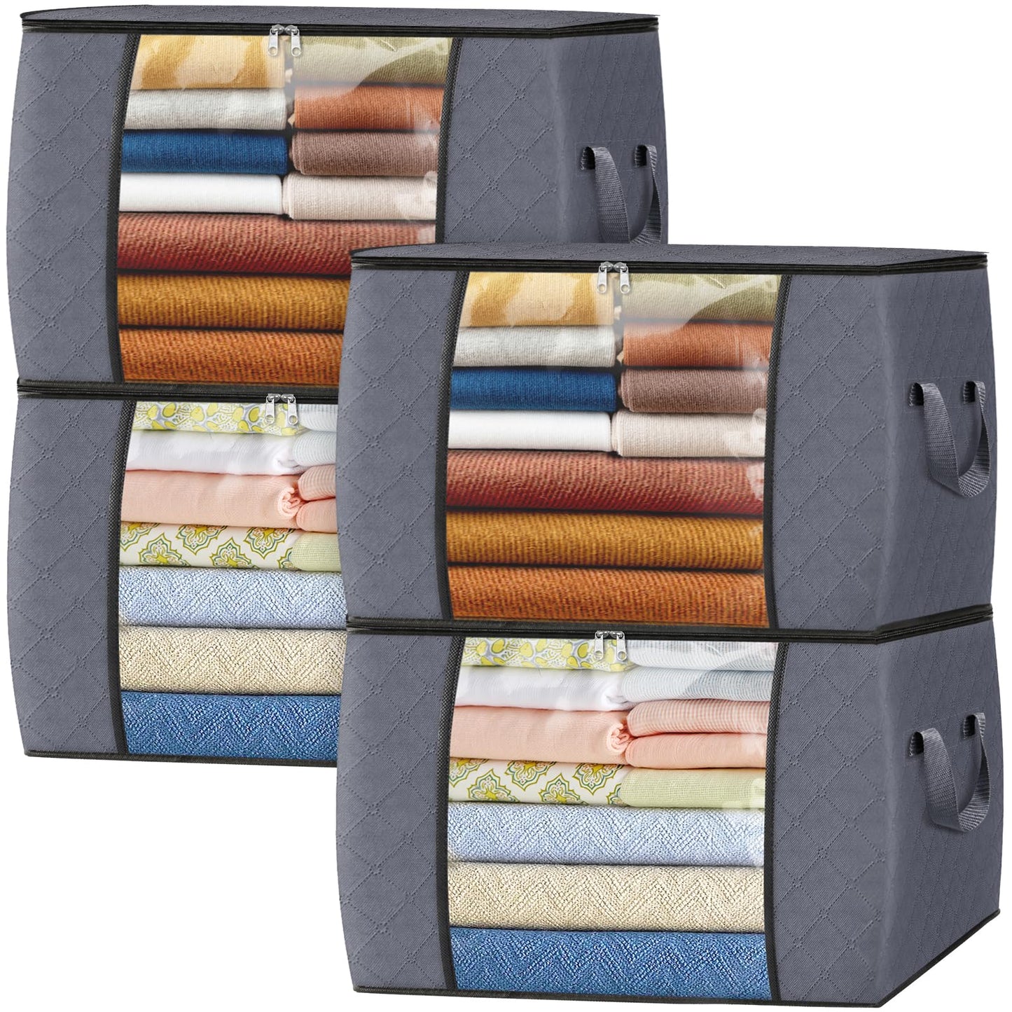 Fab Totes Clothes Storage Bags 6 Pack Foldable Organizers