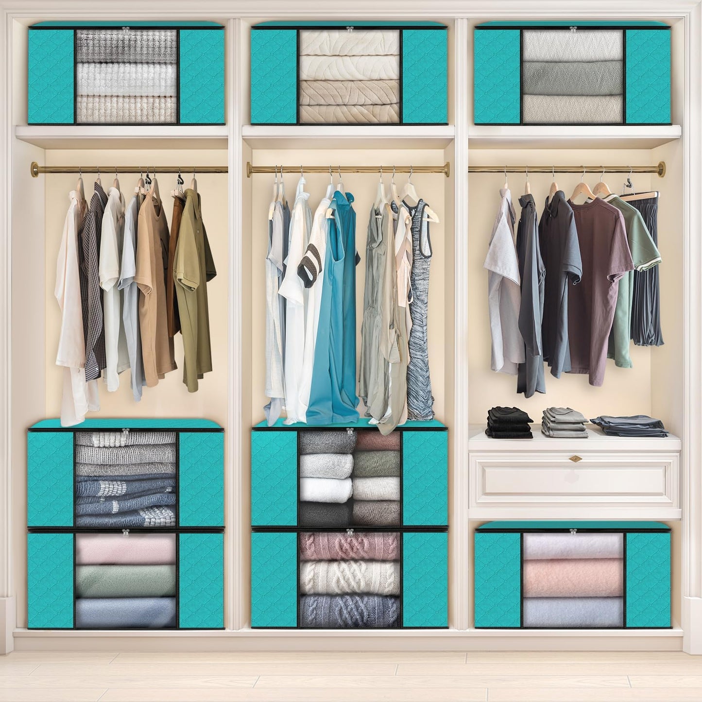 Fab Totes Clothes Storage Bags 6 Pack Foldable Organizers