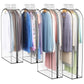 Liuoud Clear Garment Bags 4 Pack 40 Inch Gusseted Suit Covers