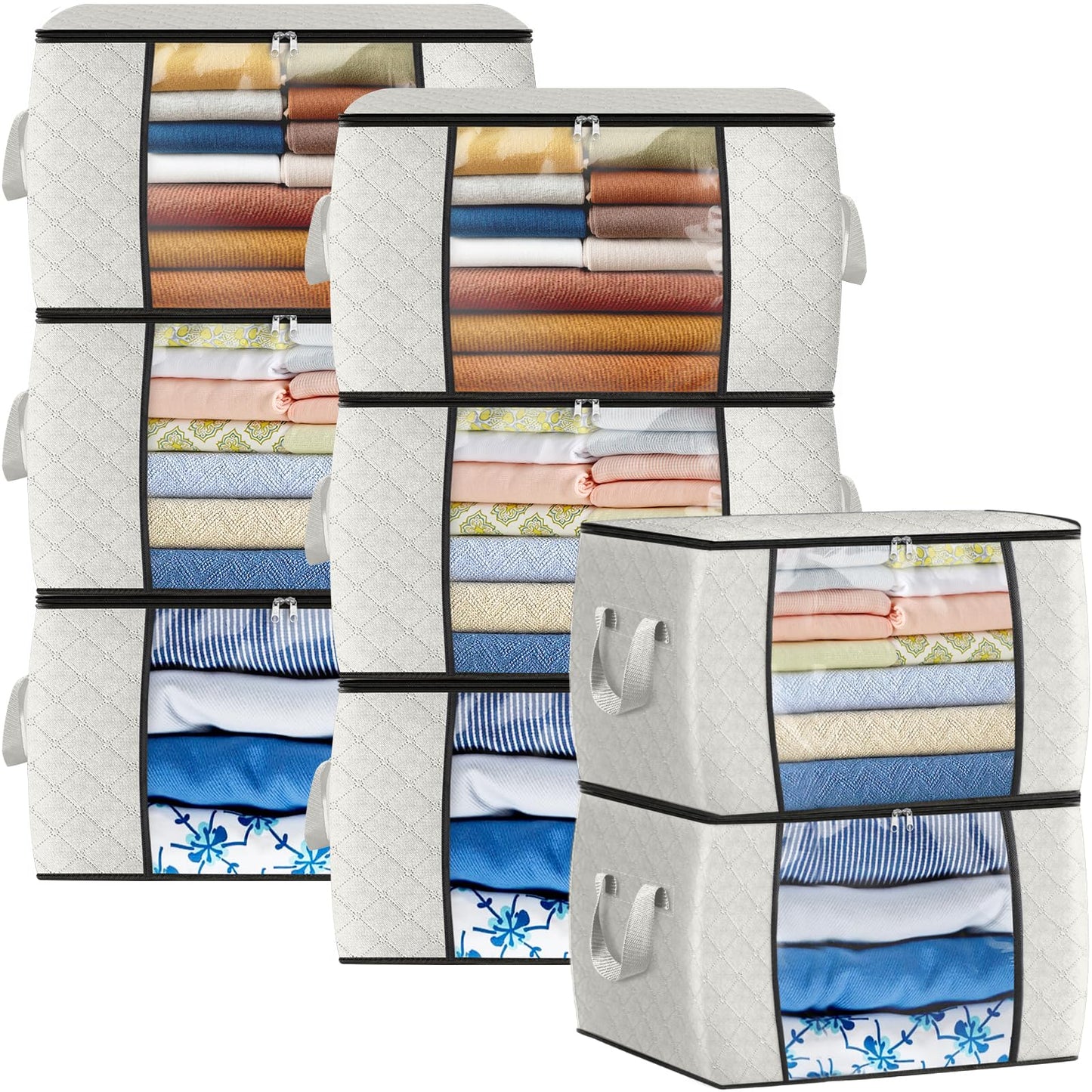 Fab Totes Clothes Storage Bags 6 Pack Foldable Organizers