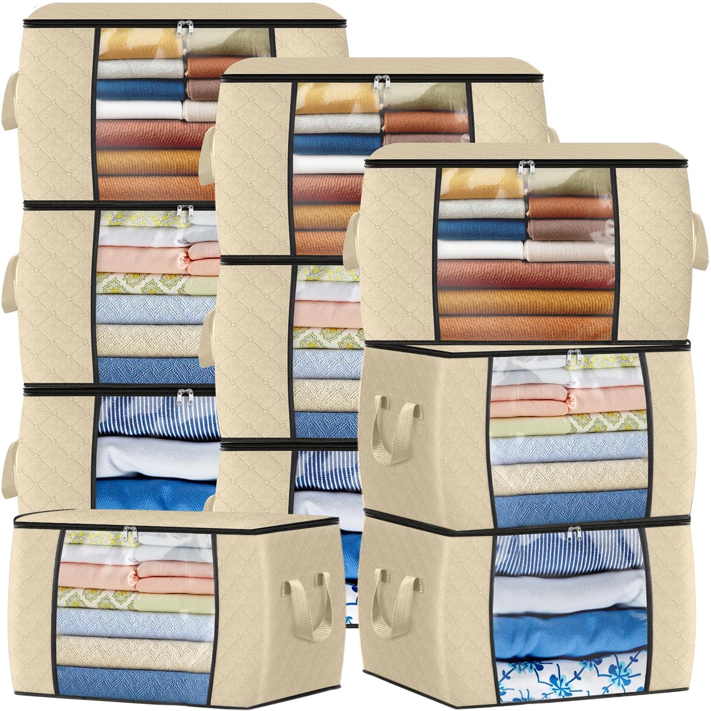 Fab Totes Clothes Storage Bags 6 Pack Foldable Organizers