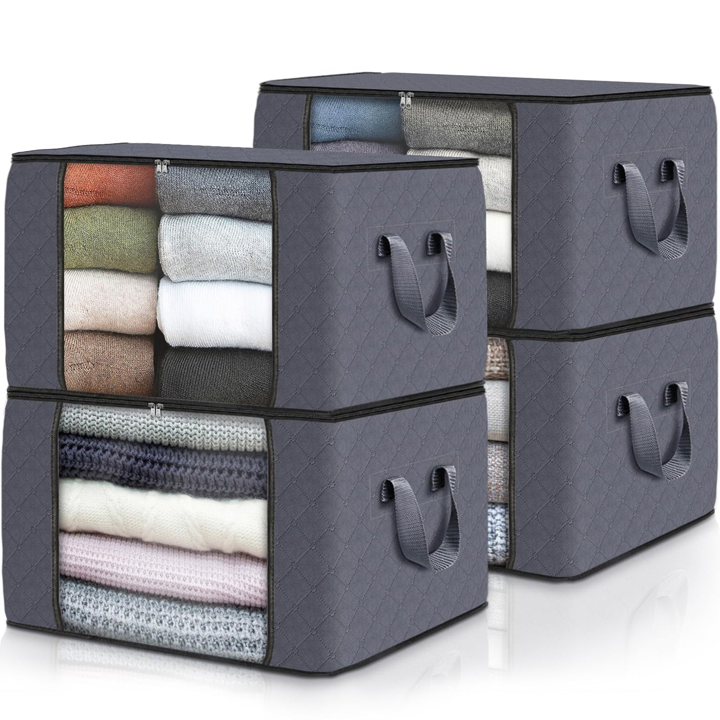 Fab Totes Clothes Storage Bags 6 Pack Foldable Organizers