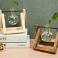 Kingbuy Terrarium Propagation Station 3 Bulb Glass Vase on Wooden Stand