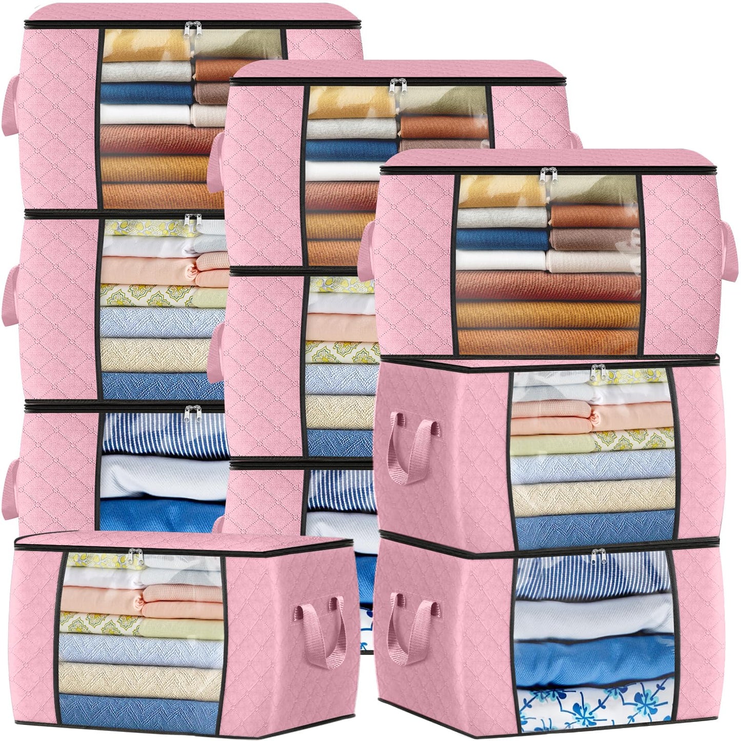 Fab Totes Clothes Storage Bags 6 Pack Foldable Organizers