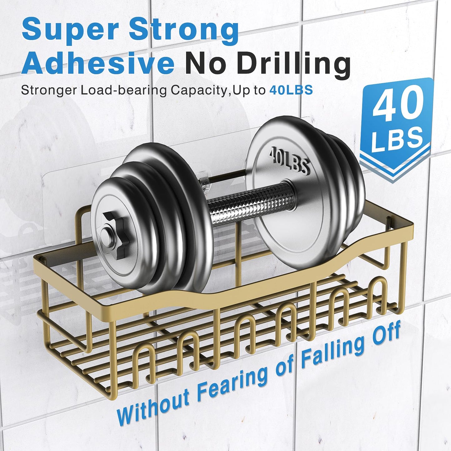 EUDELE Adhesive Shower Caddy 5 Pack Rustproof Organizer