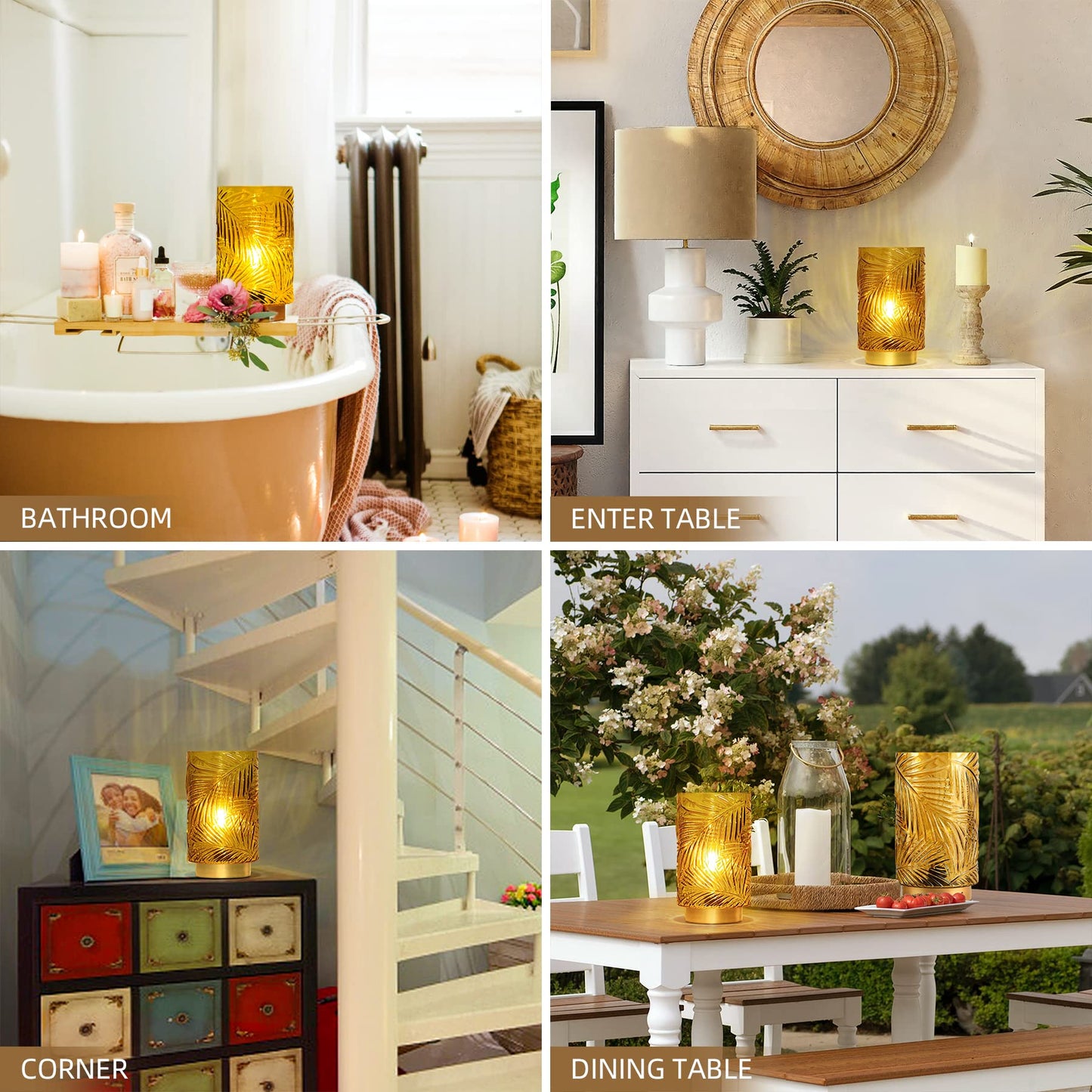 Battery Operated Cordless Table Lamp LED Nightlight with Timer