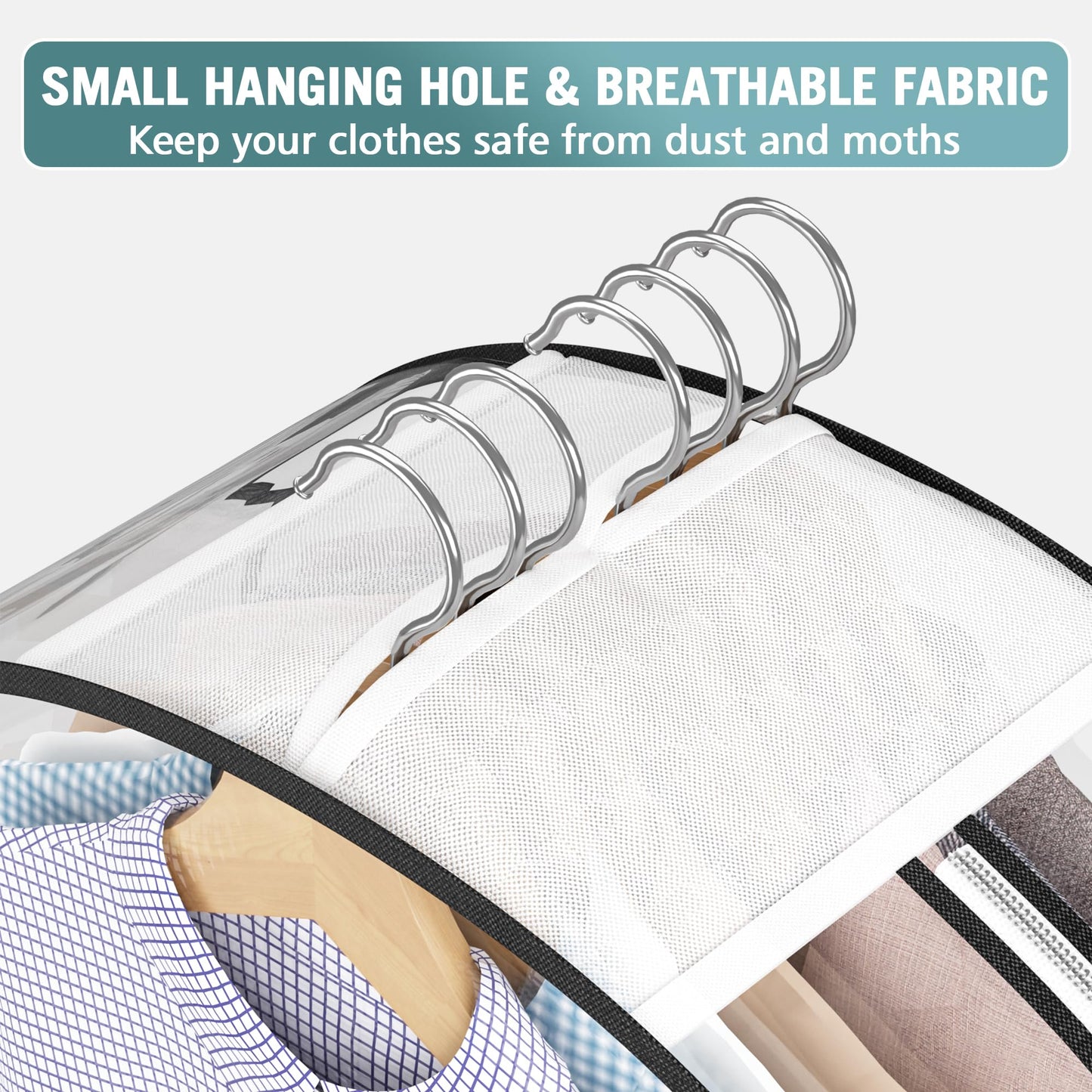 Liuoud Clear Garment Bags 4 Pack 40 Inch Gusseted Suit Covers