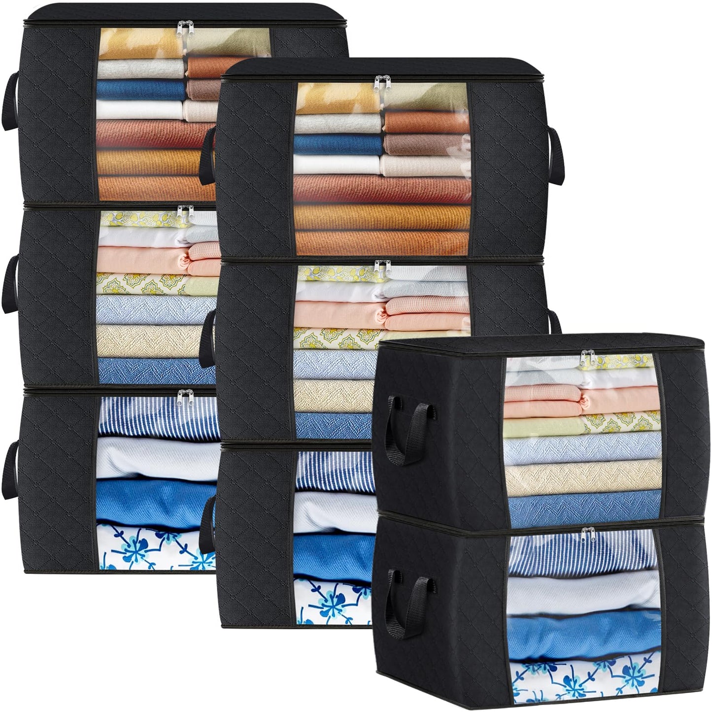 Fab Totes Clothes Storage Bags 6 Pack Foldable Organizers