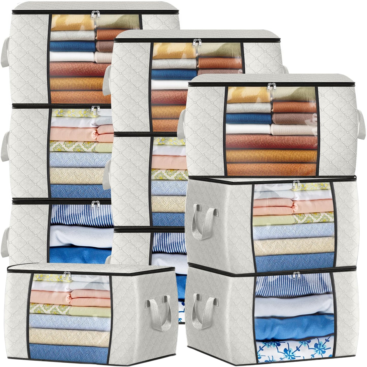 Fab Totes Clothes Storage Bags 6 Pack Foldable Organizers