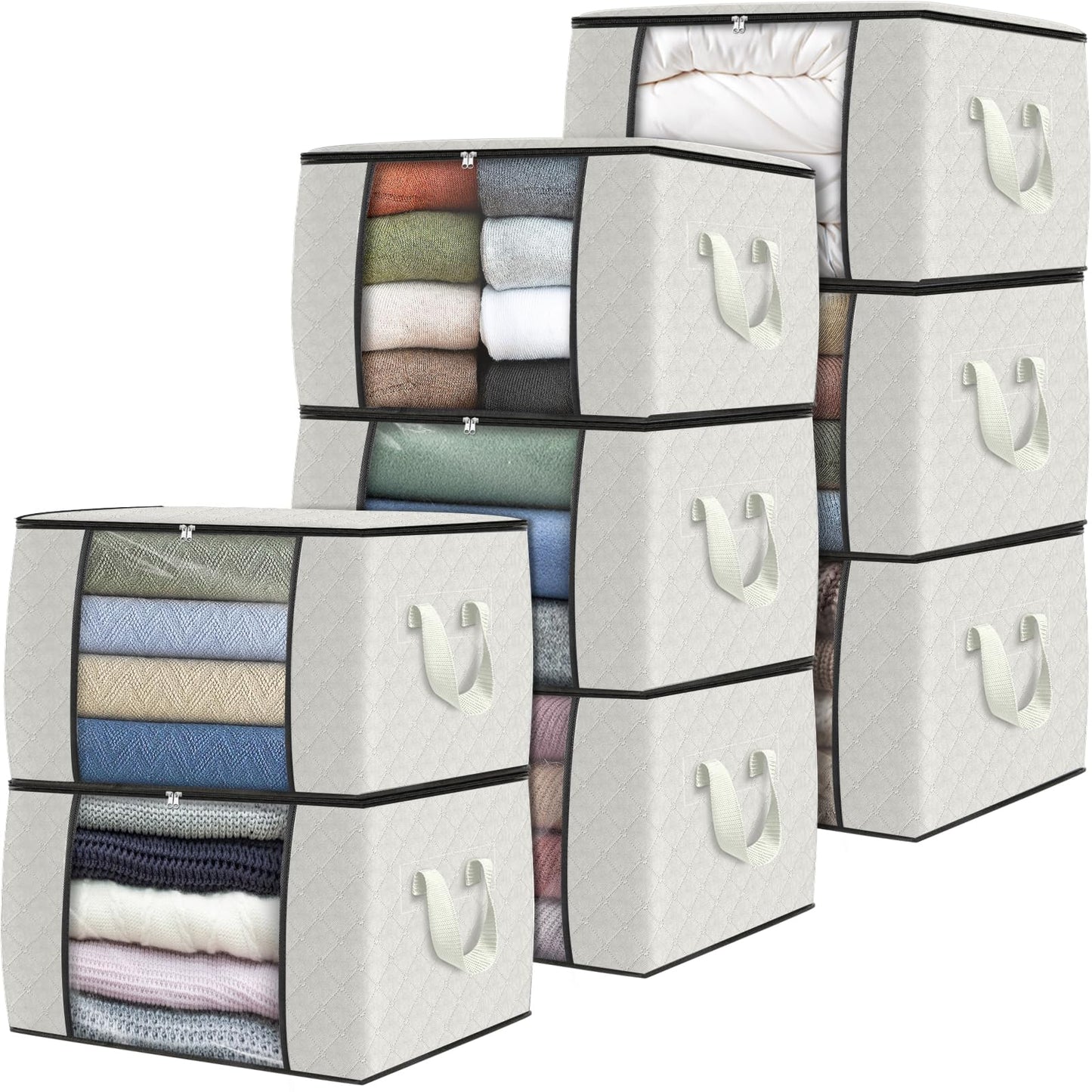 Fab Totes Clothes Storage Bags 6 Pack Foldable Organizers