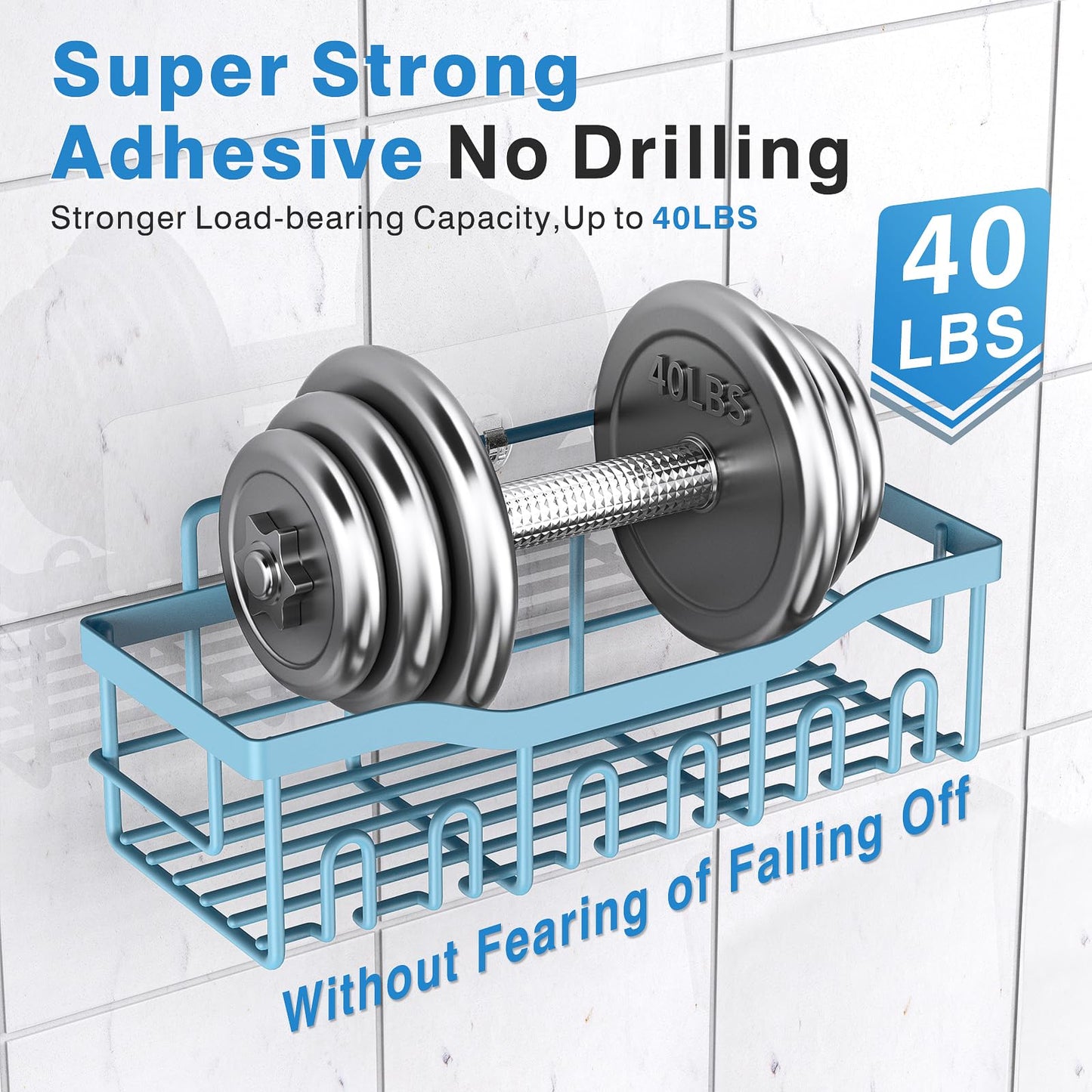 EUDELE Adhesive Shower Caddy 5 Pack Rustproof Organizer