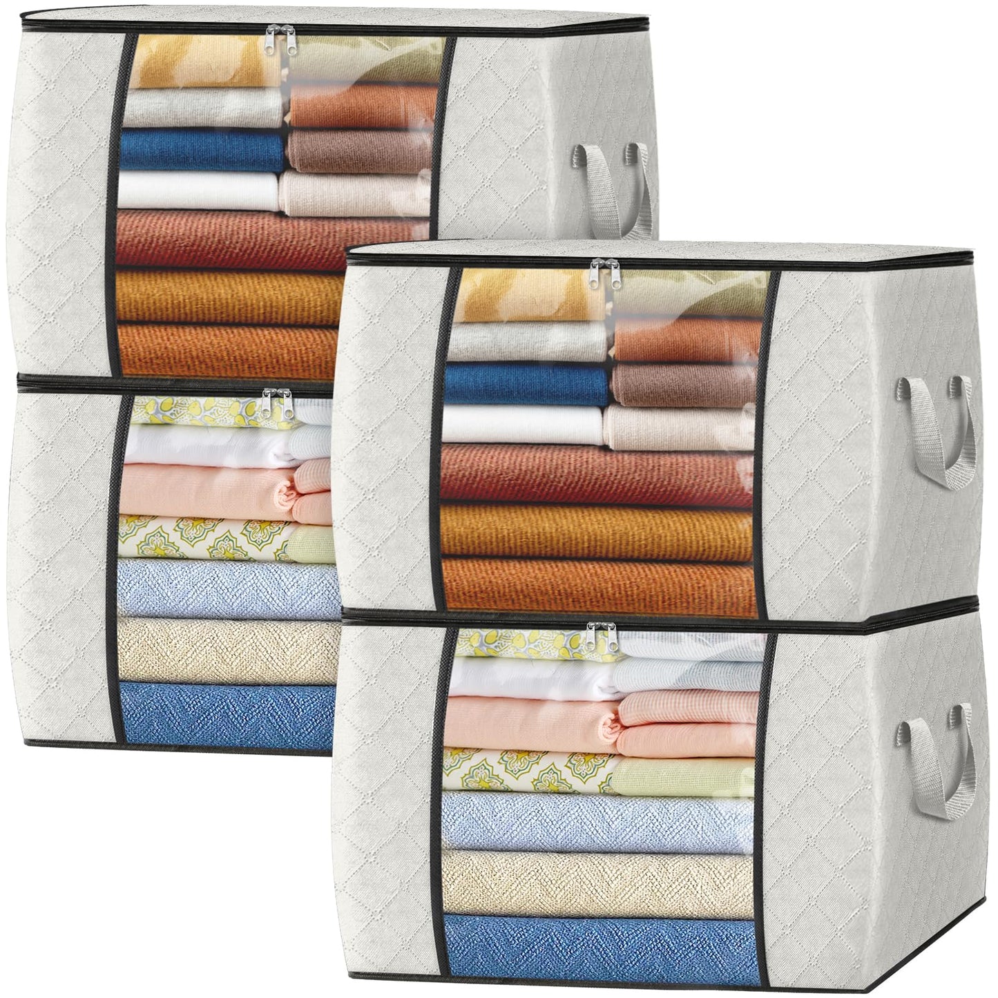 Fab Totes Clothes Storage Bags 6 Pack Foldable Organizers