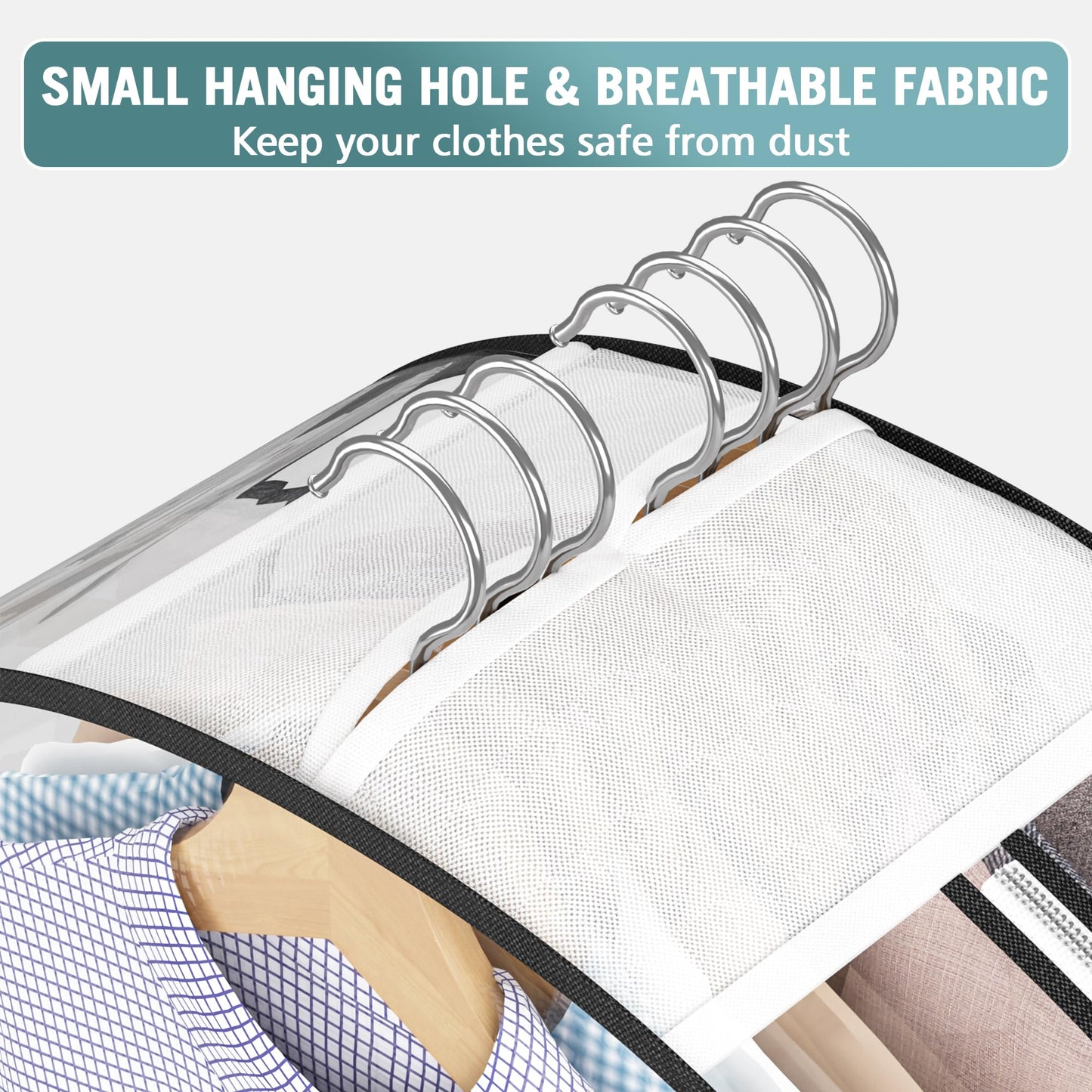 Liuoud Clear Garment Bags 4 Pack 40 Inch Gusseted Suit Covers