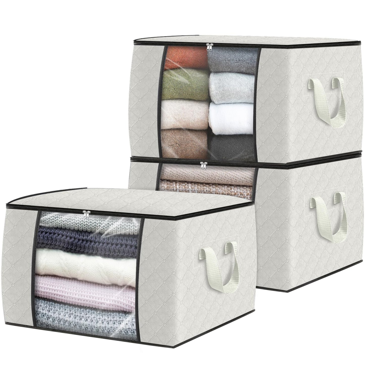 Fab Totes Clothes Storage Bags 6 Pack Foldable Organizers
