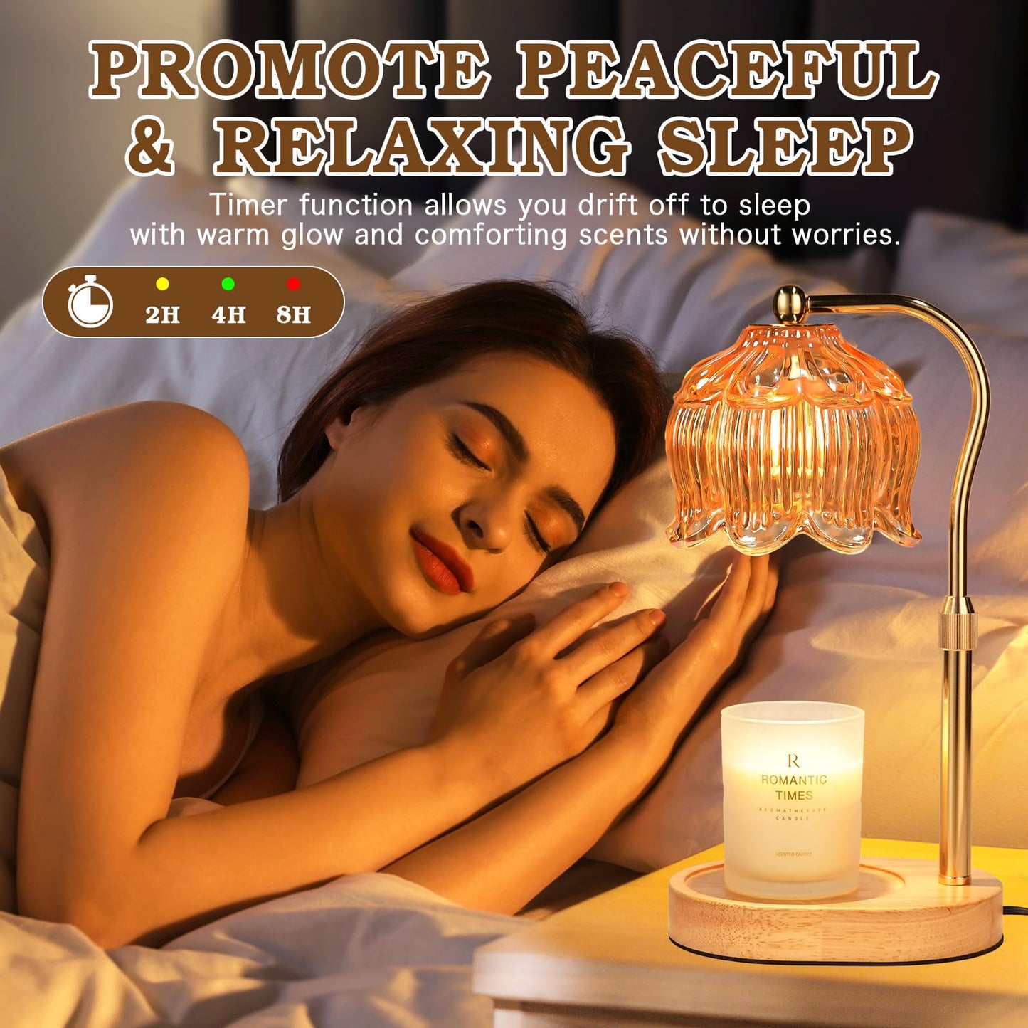 Funistree Flower Candle Warmer Lamp with Timer