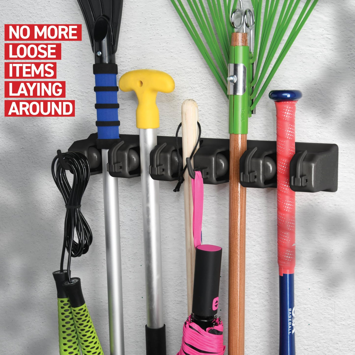 Homeit Mop and Broom Holder Wall Mount Organizer