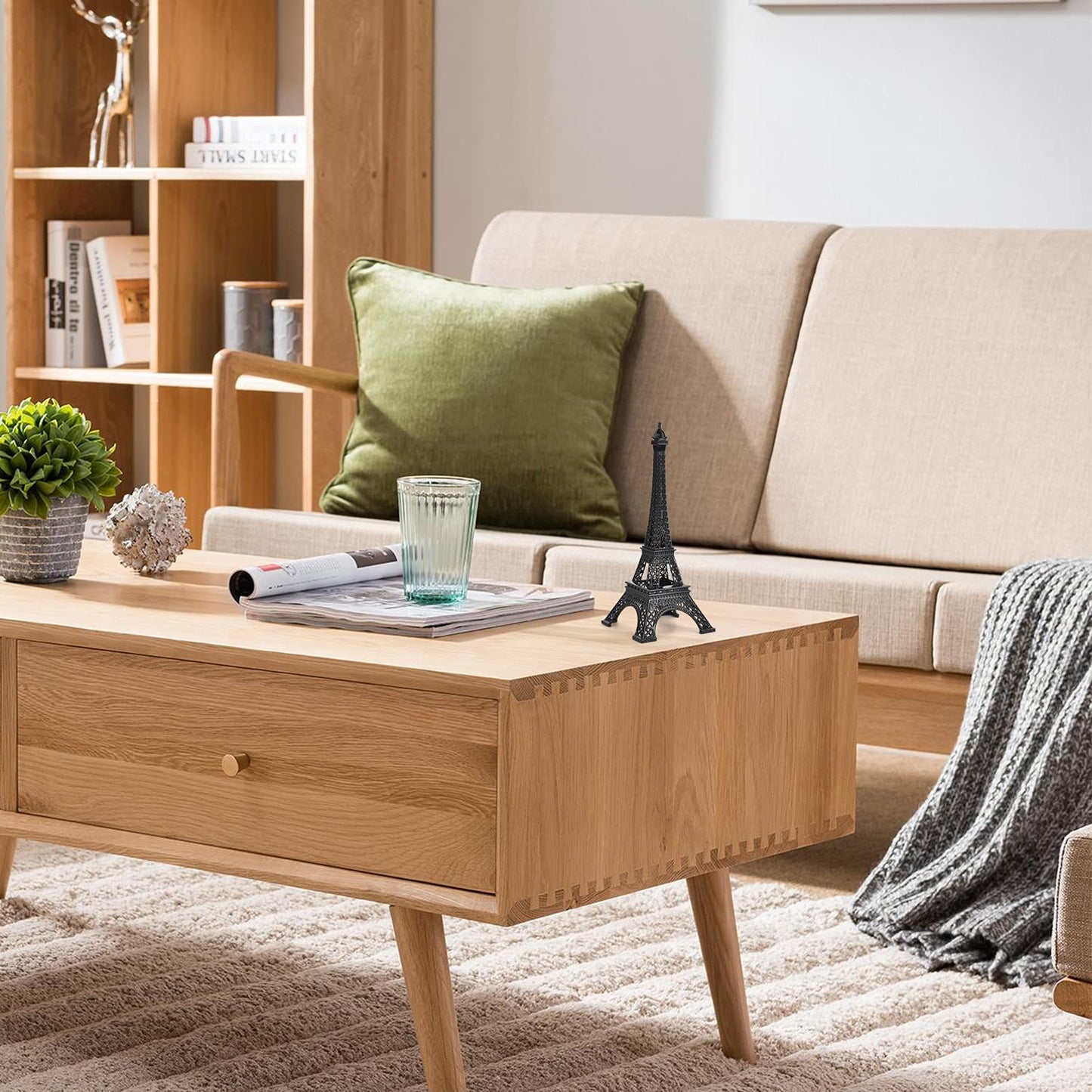 ESHATO Eiffel Tower Statue Gold Metal Decorative Figurine 7 Inch