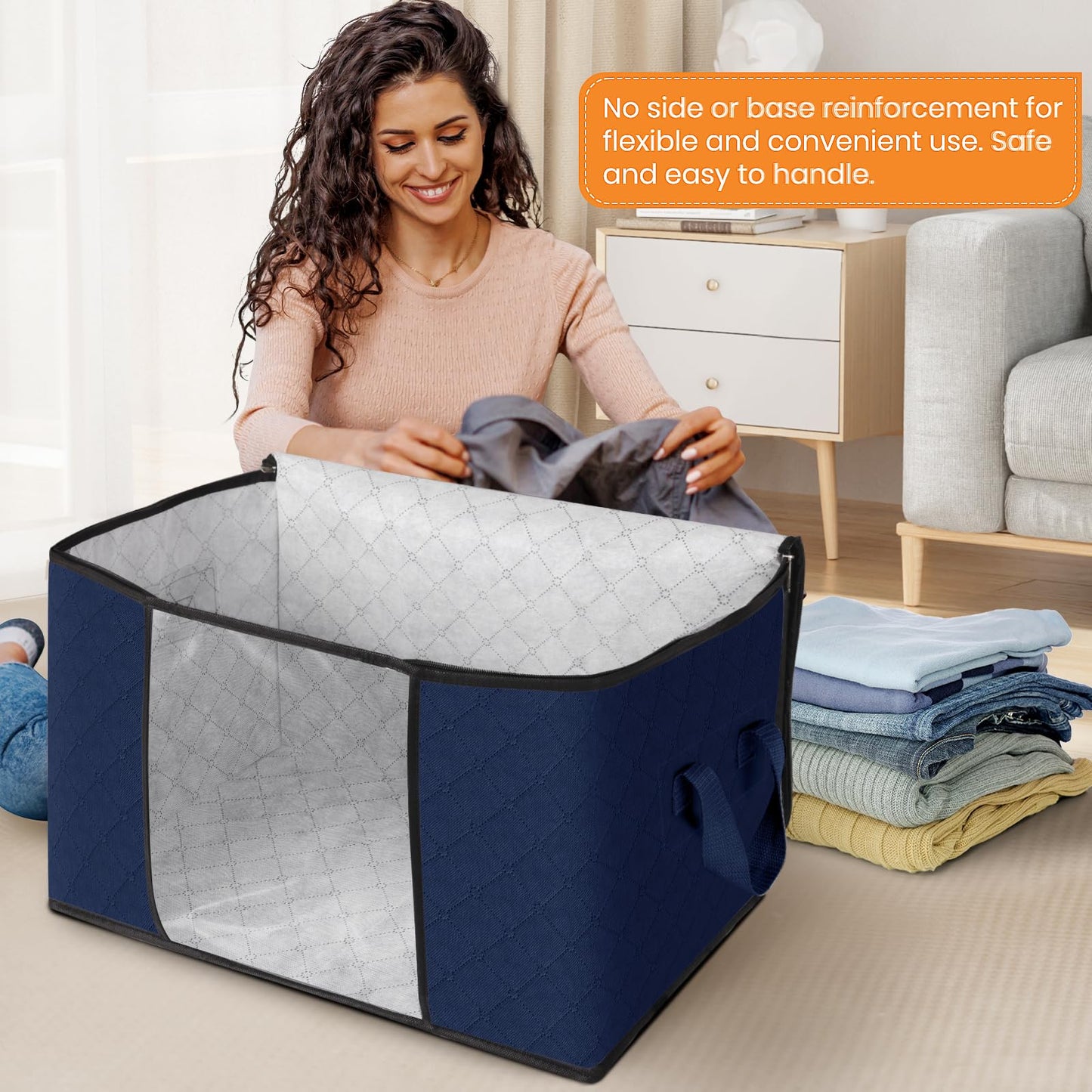 Fab Totes Clothes Storage Bags 6 Pack Foldable Organizers