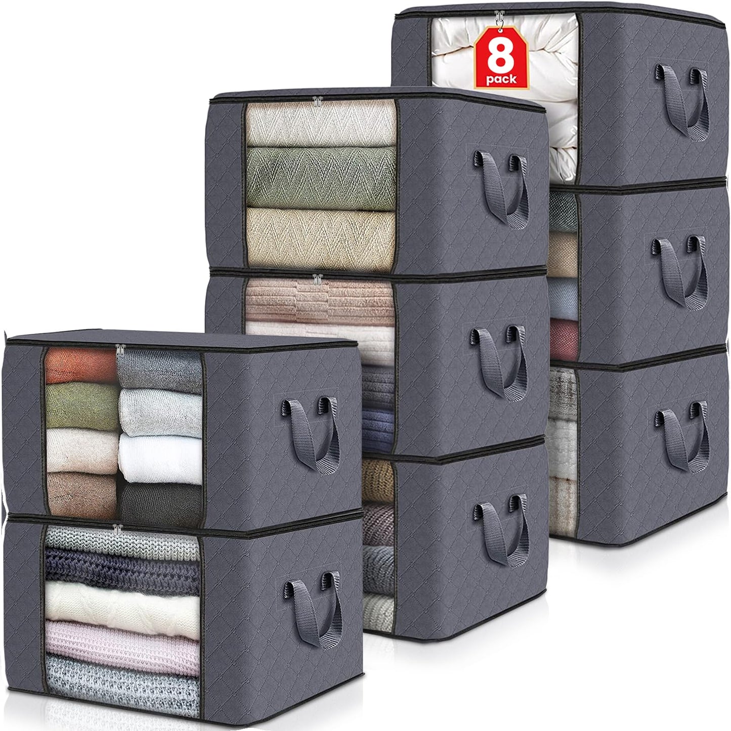 Fab Totes Clothes Storage Bags 6 Pack Foldable Organizers