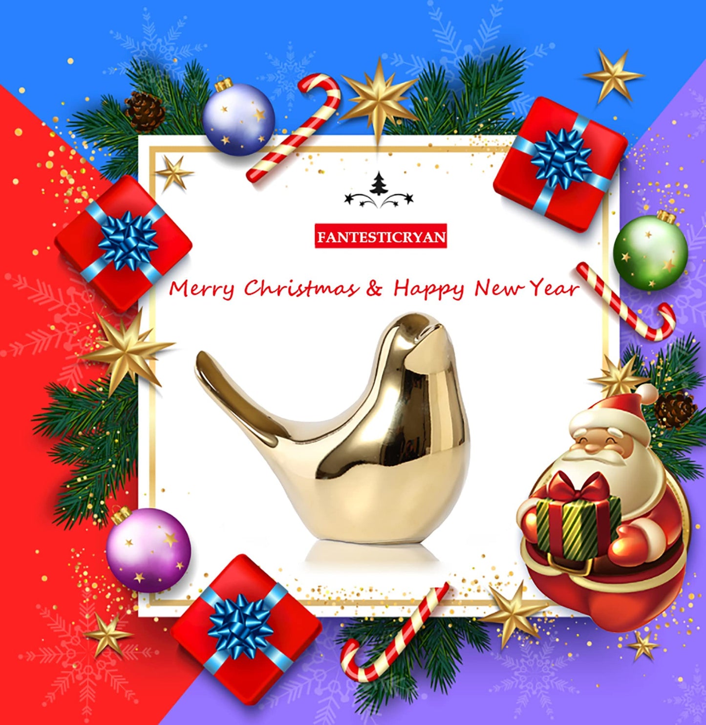 FANTESTICRYAN Gold Bird Statues Modern Decorative Ornaments