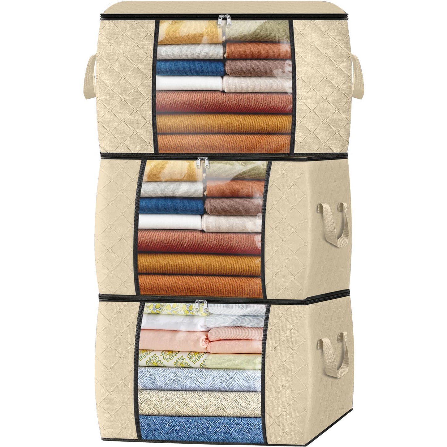 Fab Totes Clothes Storage Bags 6 Pack Foldable Organizers