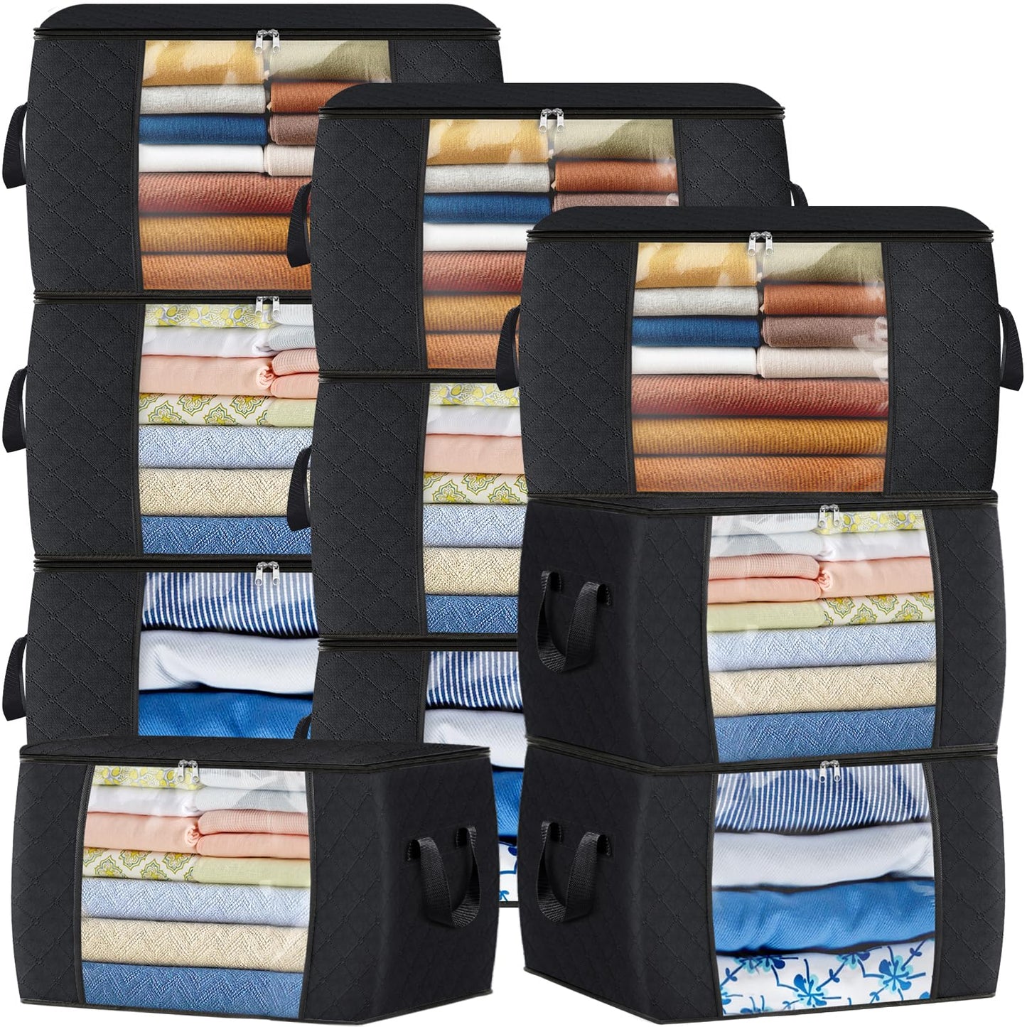 Fab Totes Clothes Storage Bags 6 Pack Foldable Organizers
