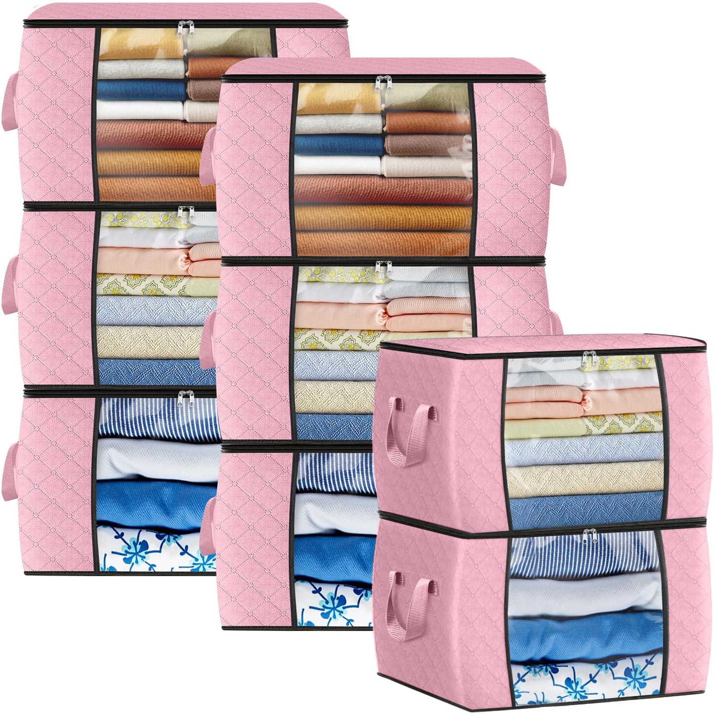 Fab Totes Clothes Storage Bags 6 Pack Foldable Organizers