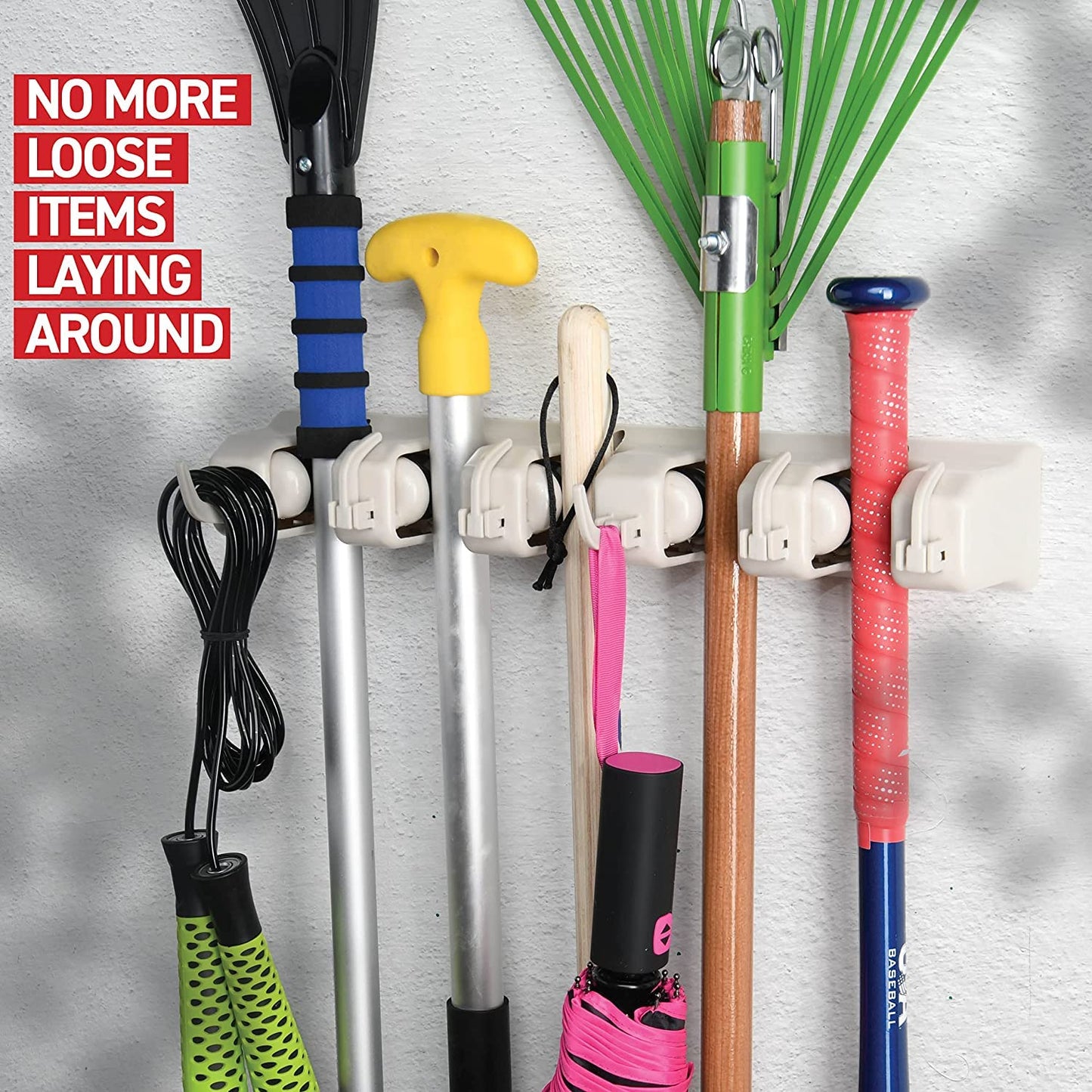 Homeit Mop and Broom Holder Wall Mount Organizer