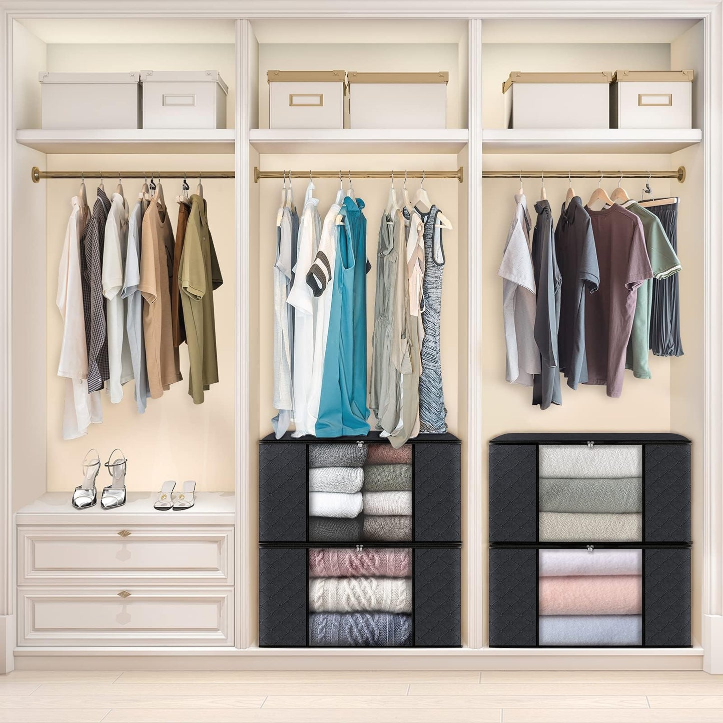 Fab Totes Clothes Storage Bags 6 Pack Foldable Organizers