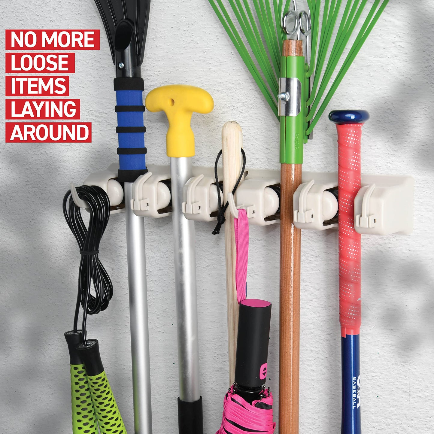 Homeit Mop and Broom Holder Wall Mount Organizer